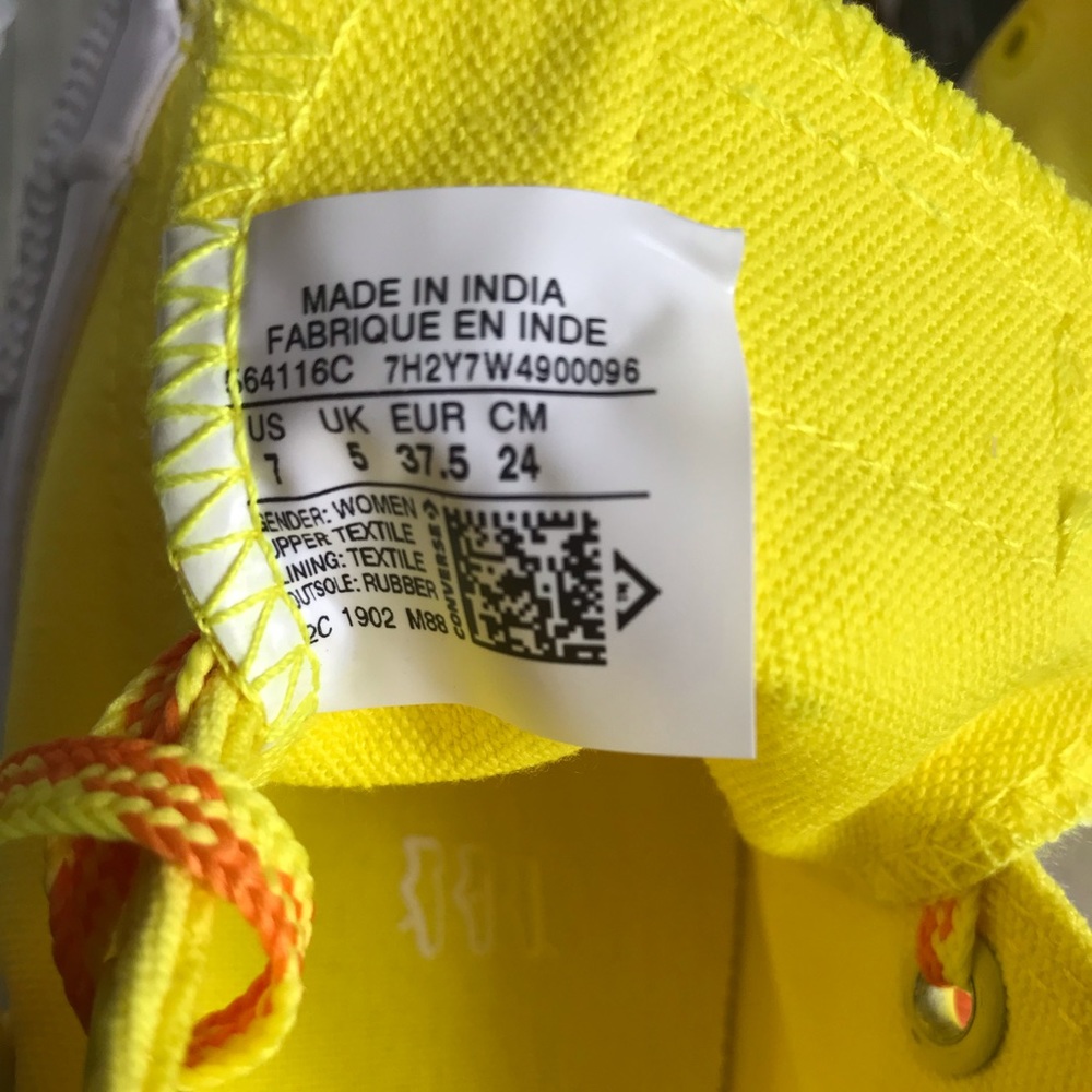 NWT Converse Ctas OX Fresh Yellow Canvas W AUTHENT - Picture 8 of 8